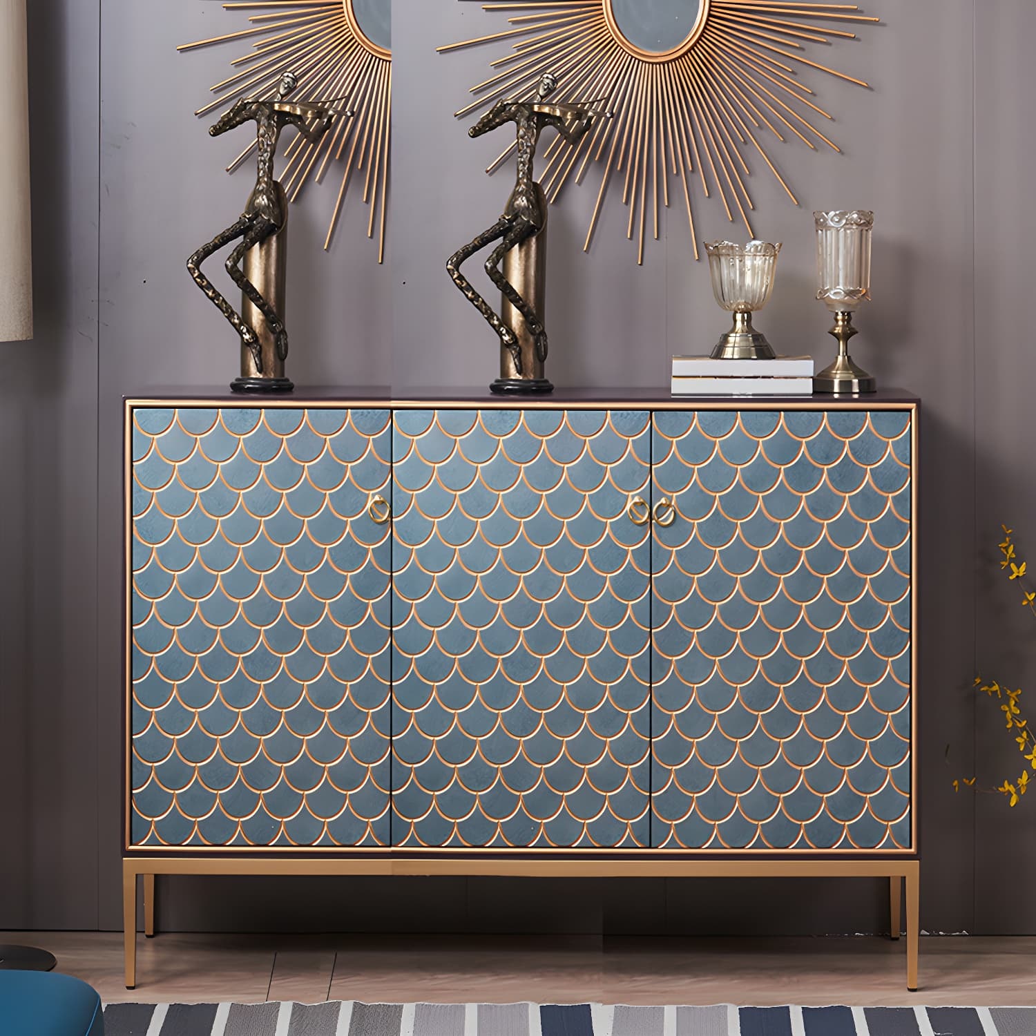 Industrial Accent Cabinet with Cup Pulls Doors and Straight Legs thumbnail 5
