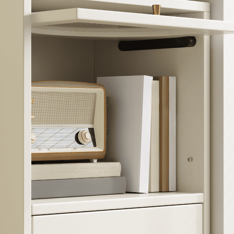 Chalk Contemporary Raw Wood Combo Dresser for Sleeping Quarters with 4 Drawers/3 Drawers Hutch Vertical thumbnail 3
