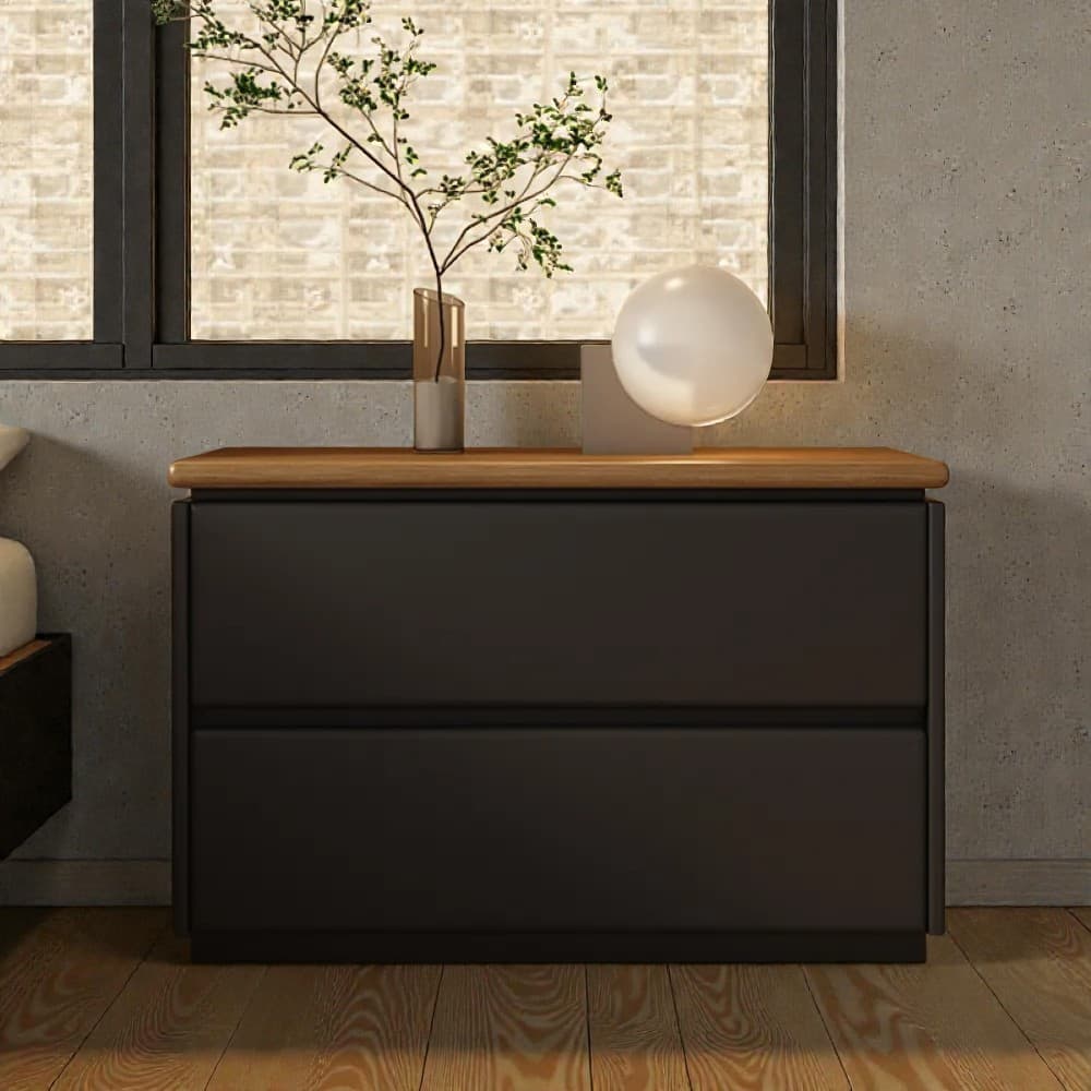 Modish 2 Tiers Drawer Storage Bedside Table with Laminate Countertop thumbnail 36