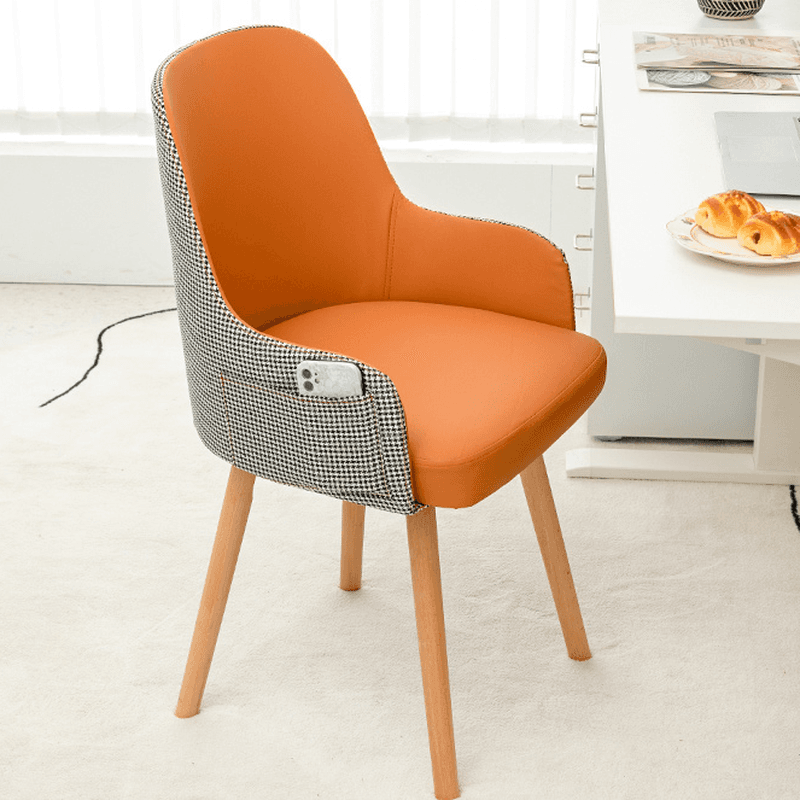 Rotatable/Non-Rotatable Steady Outlined Upholstered Arm Chair for Dinette with Solid Back and Foot Pads in a Modish Style thumbnail 8