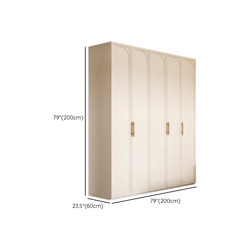 White Minimalist Laminate Wardrobe Closet with Compartments, Soft Close Door, Interior Shelves, and Clothing Rod thumbnail 11