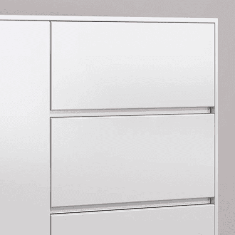 Sideboard with 3 Drawers, Cabinet, Standard Narrow Sizes, Four Internal Shelves, Wood Countertop, and 2 Doors thumbnail 11