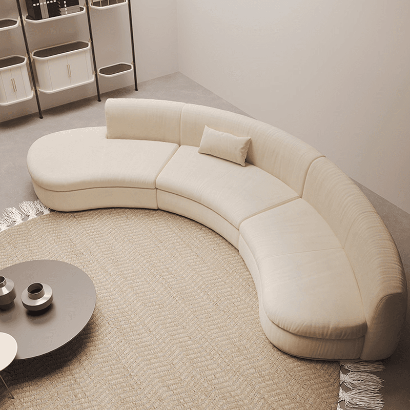 Natural Wood Bow Front Corner Sectional 7 Person/for 5/for 6 with Concealed Support thumbnail 1