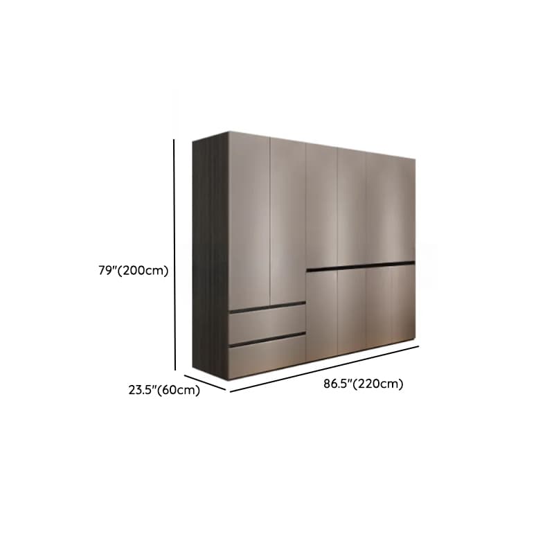 Sand Minimalist Laminate Cabinet Armoire with Soft Close Drawer, Soft Close Door, Interior Shelves, and Clothing Rod thumbnail 15
