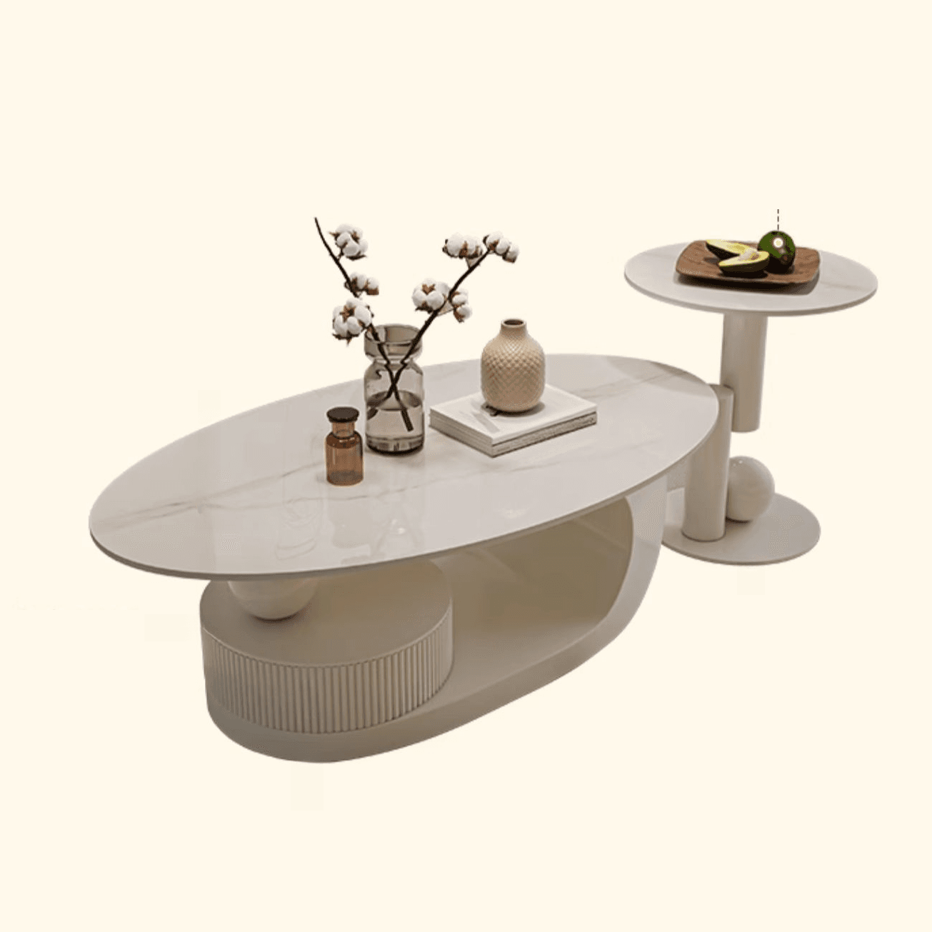 Nested Elliptical Accent Table with Repository Storage for Indoor Use thumbnail 8