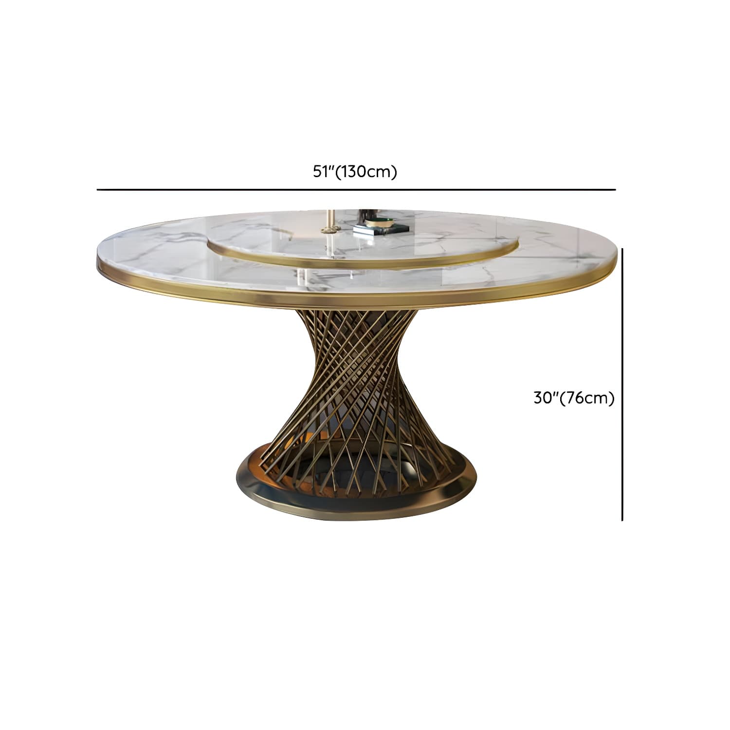1/5/7/9 Pcs Dining Set with Round Marble Table and Padded Chairs thumbnail 12