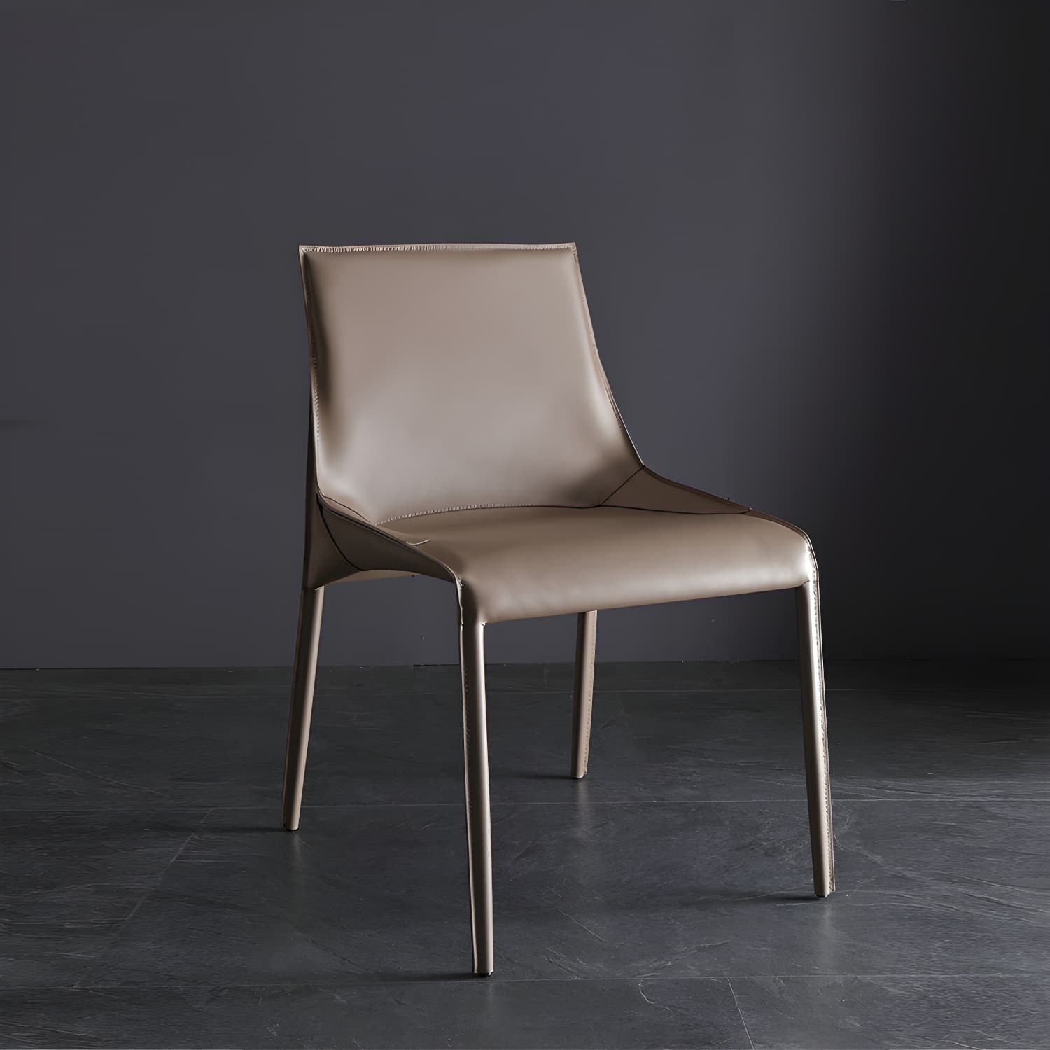 Designer Style Leather Dining Chair Matte Finish Parsons Dining Side Chair thumbnail 5