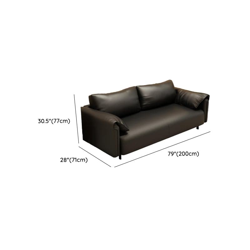 Modern Solid Color Tear Resistant Standard Sofa/Loveseat in Black/Ivory for 3-seater/Seats 2 thumbnail 20