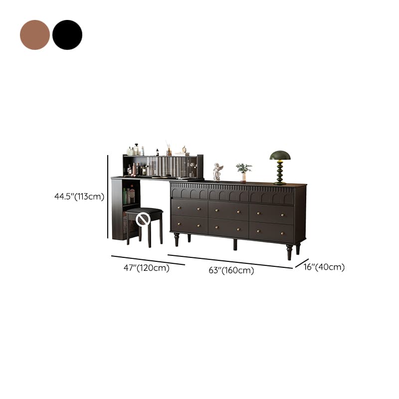 Simplistic Large Vanity Set/Makeup Vanity with Rubberwood Table Top, 4 Drawers/6 Drawers/2 Drawers, Scalable and No Suspension thumbnail 17