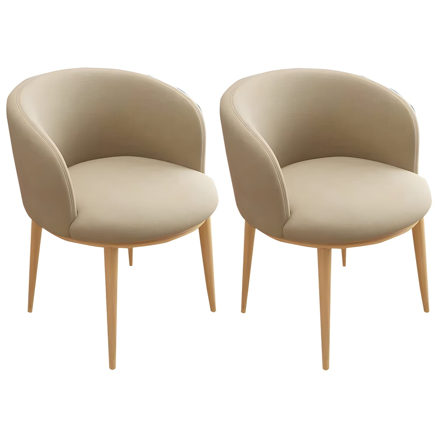 Faux Leather Contemporary Dining Chair with 4 Legs Matte Finish Solid Back Chair thumbnail 8