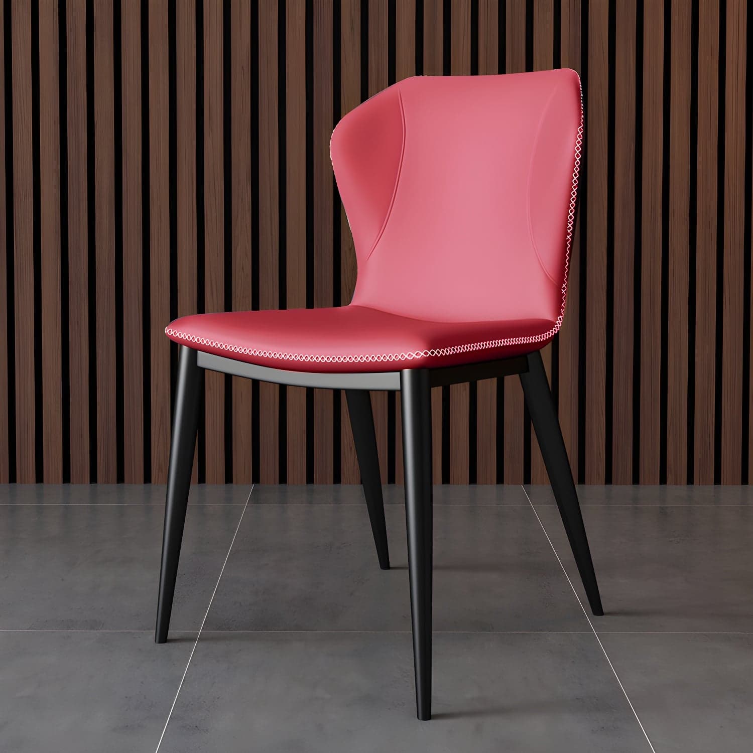 Modern Leather Home Side Chair Wingback Matte Finish Dining Chair thumbnail 8