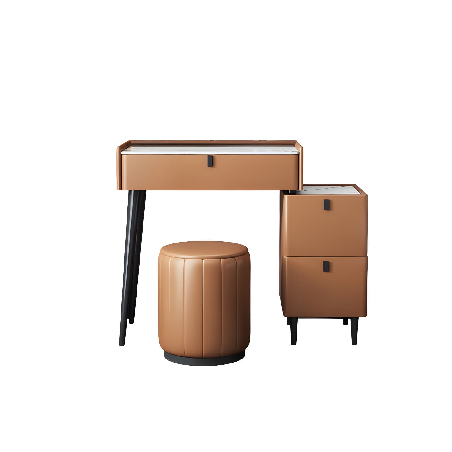 1/3 Drawers Vanity Set with Stool Modern Stone Top Dressing Table thumbnail 9