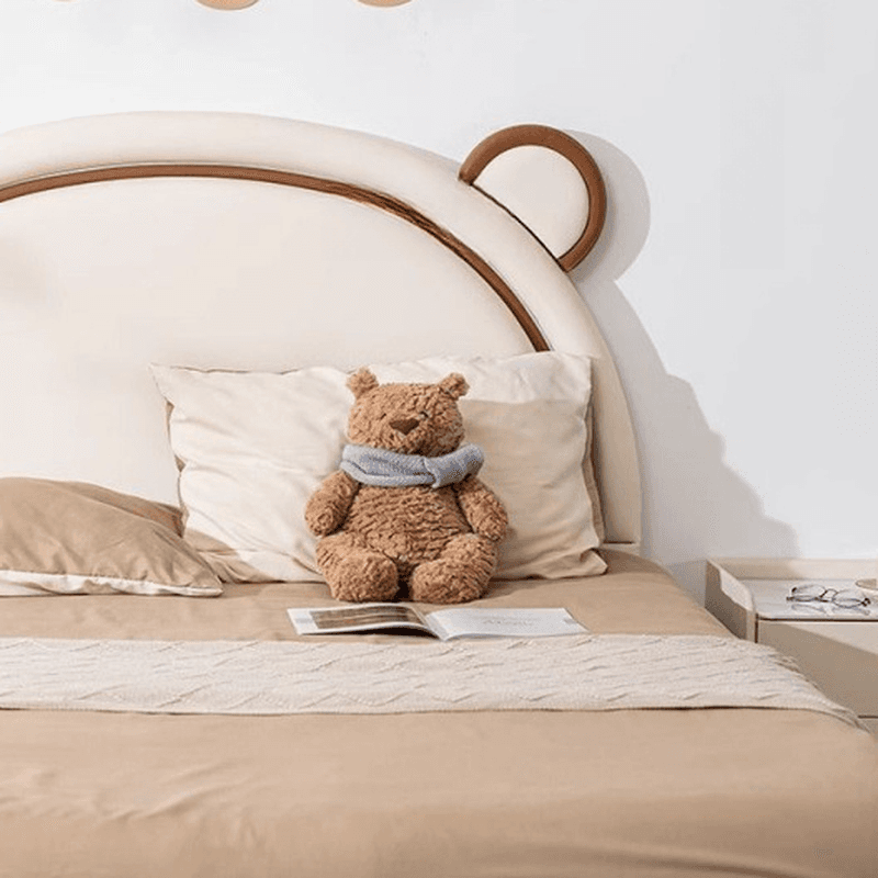 Modish Timber Panel Headboard with No Distressing, Arched Shape for Twin XL/King/Queen Bed, Featuring Sponge Upholstery and Standard Height thumbnail 6