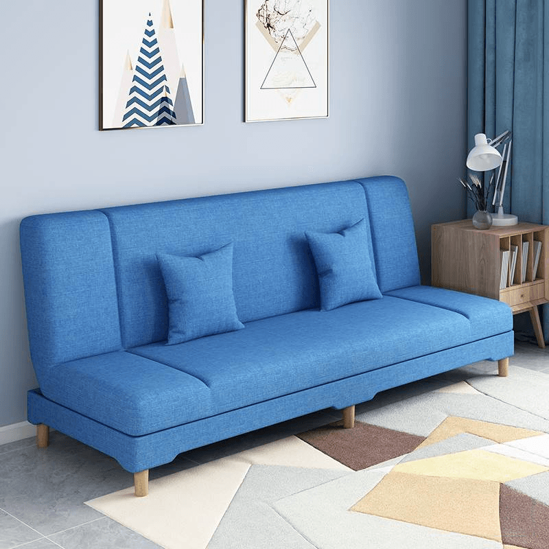 Contemporary Modern Grey/Azure/Emerald Green Sleeper, Solid Color, 3-Seater with 2 Pillows