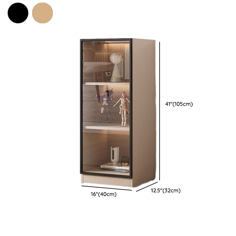 Simple Rectangular Standalone Accent Cabinet with Closet, Laminate Countertop, Glazed Door, and Sand Top thumbnail 9