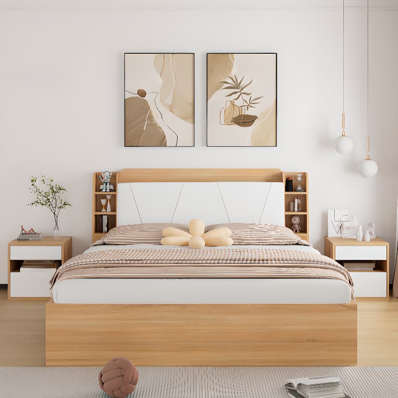 Natural Color Solid Color Storage Included with 6 Drawers for Bedroom thumbnail 1