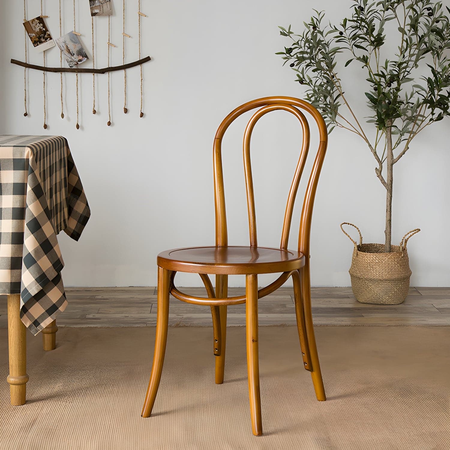 Modern Solid Beech Wood Chairs Kitchen Dining Windsor Back Side Chair Set thumbnail 5
