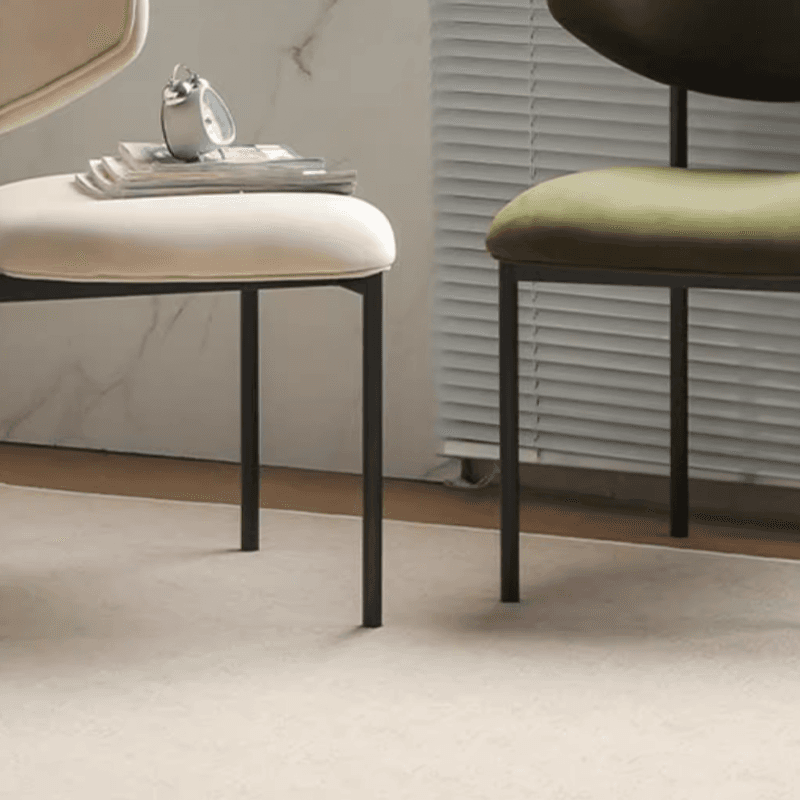 Scandinavian Side Chair with Uncovered Back, Upholstered, Ink/Gilded Metal Legs thumbnail 19