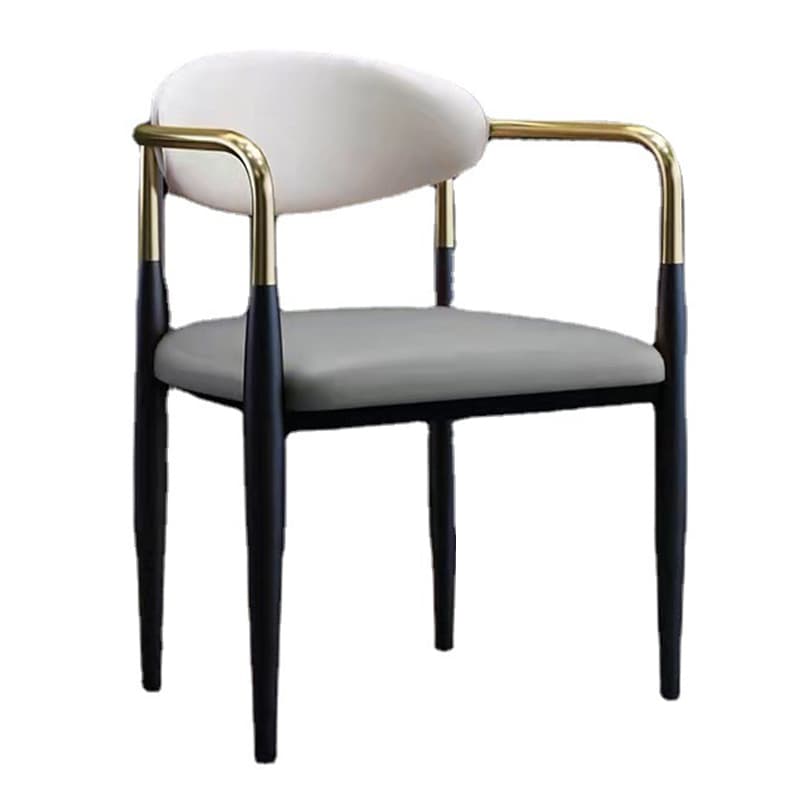 Faux Leather/Velour Upholstered Arm Chair with Arms and Black Legs in a Casual Style thumbnail 11