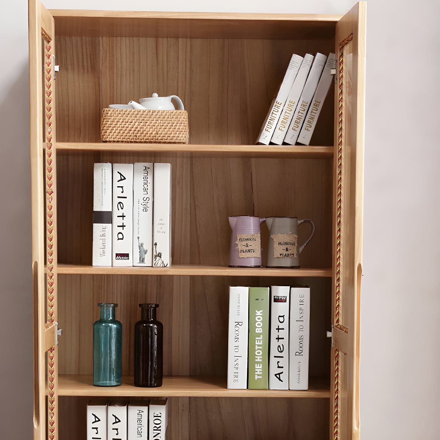 Glass Door Accent Cabinet 76.77" Tall Wood Cabinet with Drawers thumbnail 6