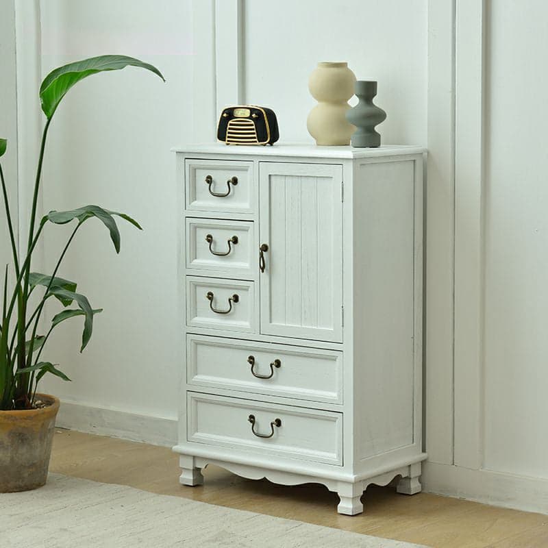 Coastal Style Storage Chest Solid Wood Countertop with Drawers and Doors thumbnail 5