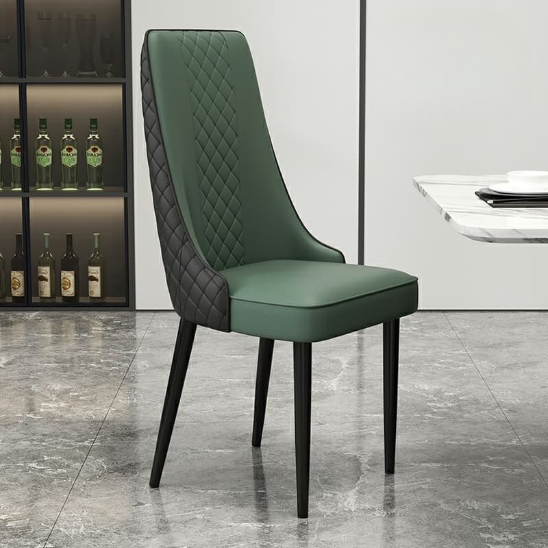Comfortable and Stylish Faux Leather High Back Upholstered Chair for Kitchen and Dining thumbnail 1
