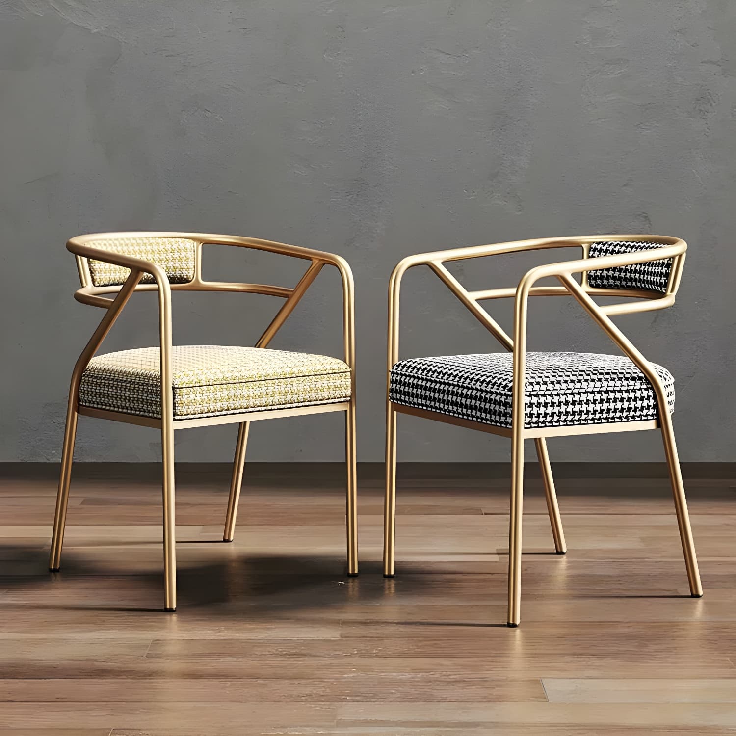 Glam Upholstered Arm Chair with Brass/Gold Legs for Kitchen & Dining thumbnail 13