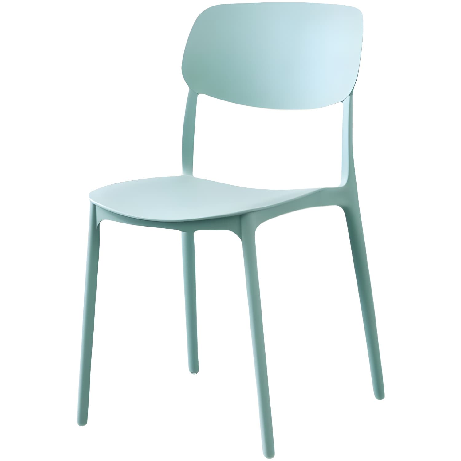 Scandinavian Stackable Armless Dining Chairs Plastic Open Back Dining Side Chair thumbnail 16