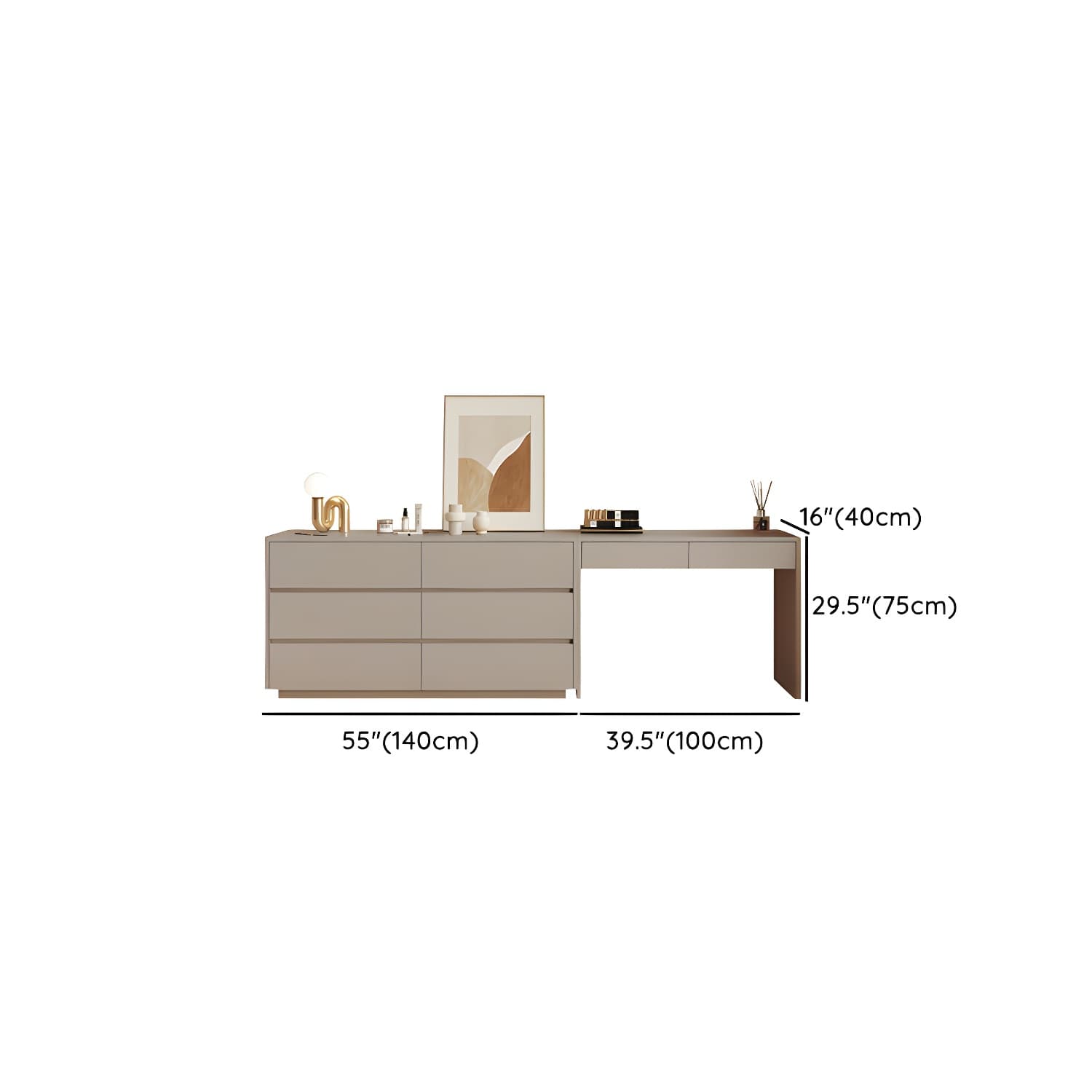 Modern Wood Vanity with Drawers, Large Size, Soft Close Glides, 40cm Width, 75cm Height thumbnail 21
