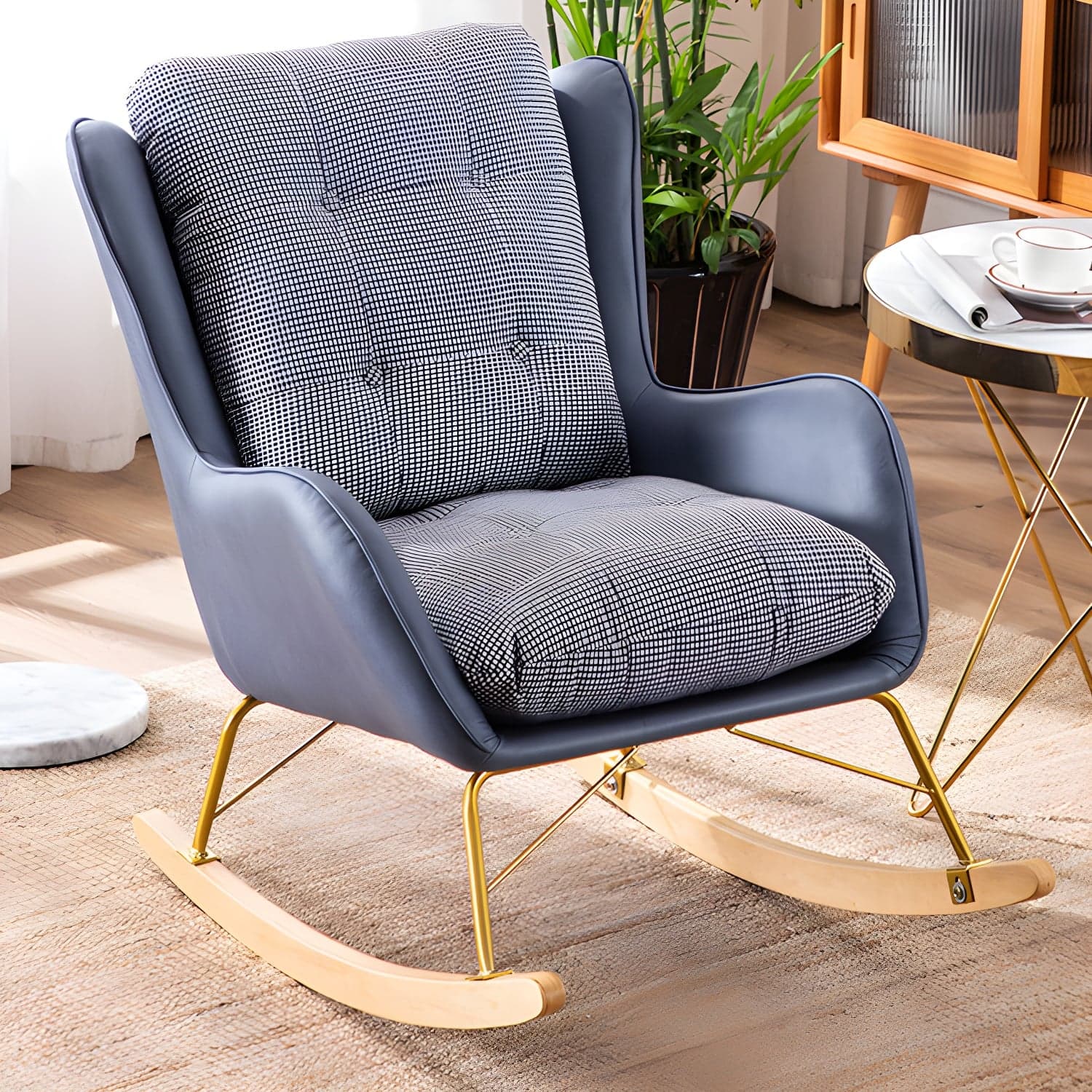 Modern Style Lounge Leisure Rocking Chair Home Lazy Sofa Chair thumbnail 2