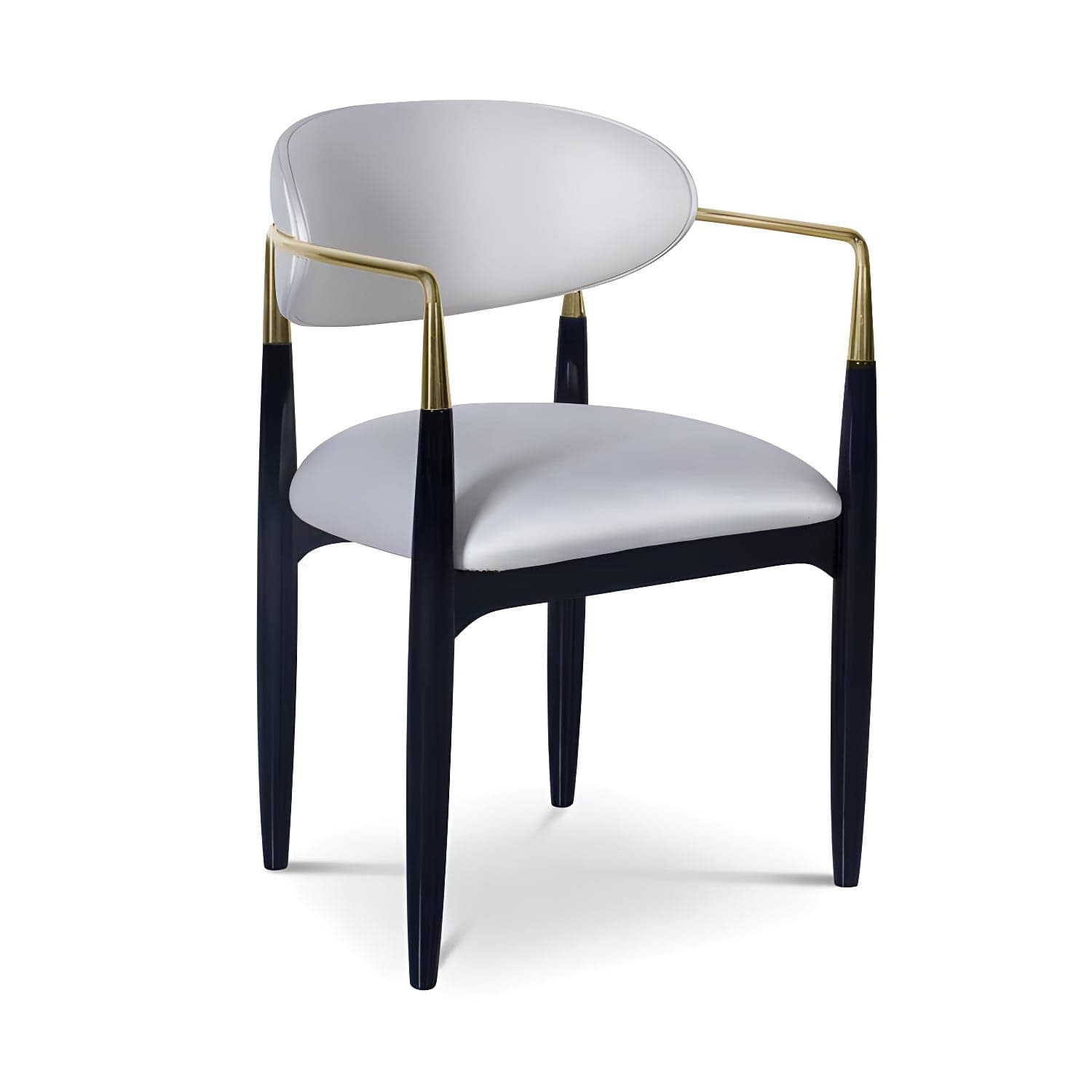 Upholstered Dining Chair Glam Style Open Back Dining Armchair for Indoor thumbnail 6