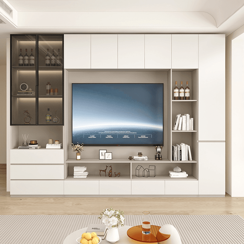 Rectangular Entertainment Center with Hutch, 2 Bookcases, Bridge, and Hutch Included thumbnail 2