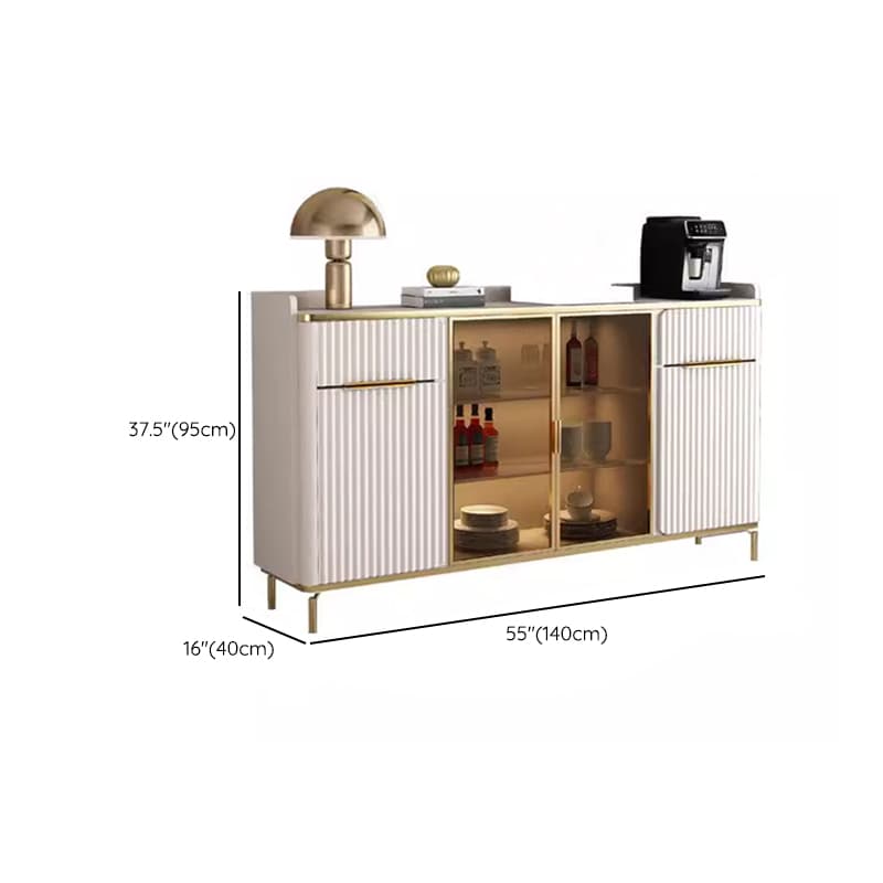 Floor Server/Buffet Table in Slab for Living Room with Glass Doors and Slate Countertop in a Luxurious Style thumbnail 16