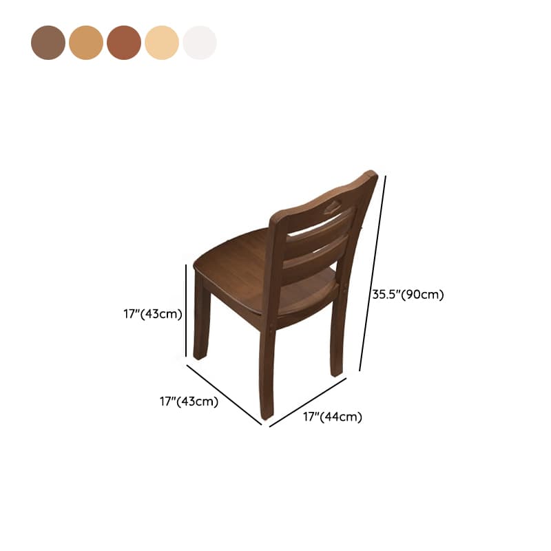 Square Fixed Dining Table Set with 4 Legs, a Wood Tabletop in Natural/Auburn/White, Back Chairs and Stool in a Simple Style thumbnail 15
