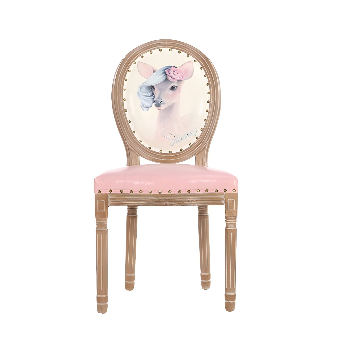 French Country Upholstered Armless Chair Home Solid Wood Dining Chair thumbnail 13