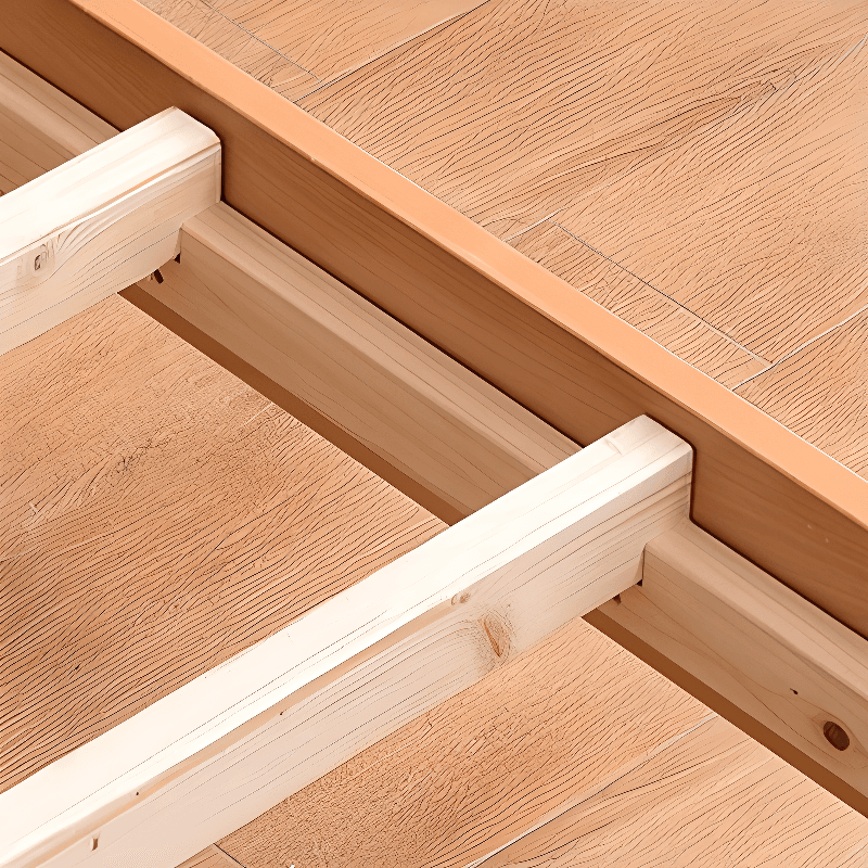 Natural Finish Solid Color Lumber Storage Bed/Pallet Bed Frame with 2 Storage Boxes, Bedroom thumbnail 3