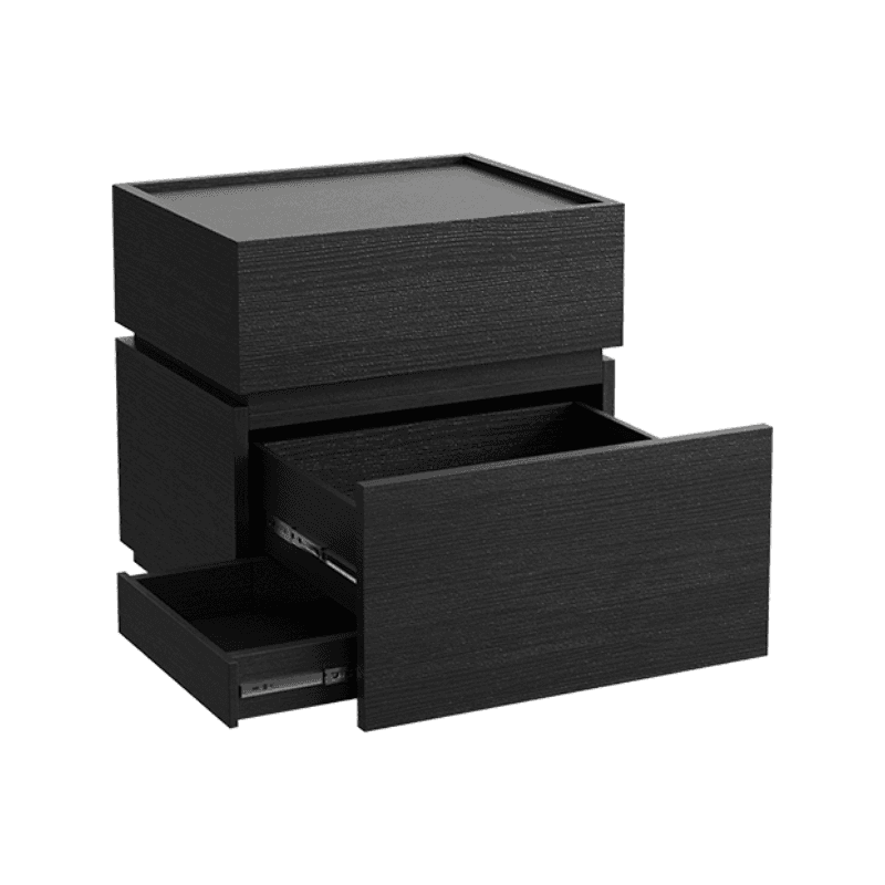 Organic Modern Nightstand With Drawer Organization and 3 Drawers in Real Wood thumbnail 4