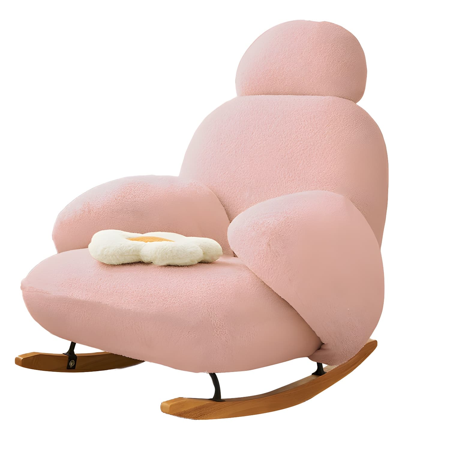 37" Wide Solid Wood Upholstered Rocking Accent Chair with Legs thumbnail 7