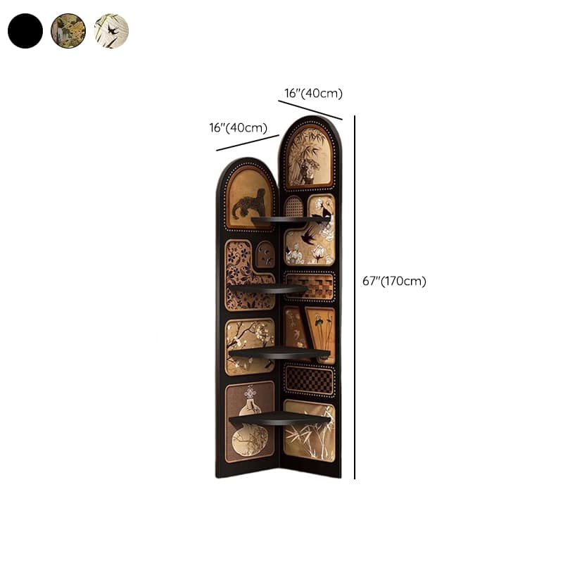 Modern Simple Style Nook Decorative Cabinet with 3/4 Exterior Shelves, Lumber Countertop in Midnight Black thumbnail 18