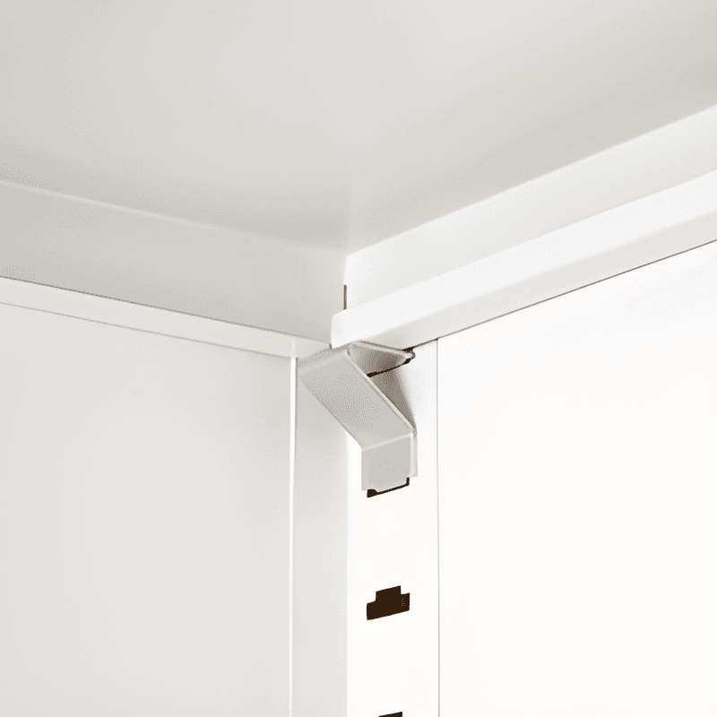 White Contemporary Alloy Cabinet Armoire with 3/6/9 Drawers, Flexible Shelf, and Hanging Rod thumbnail 5