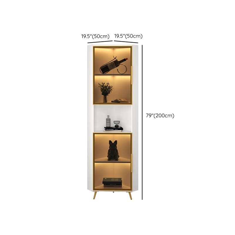 Golden Metal Corner Accent Cabinet with Glass Doors & Lighting Included thumbnail 19