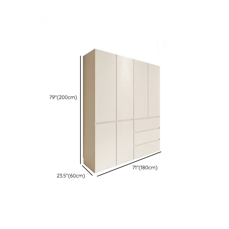 Beige Manufactured Wood Independent Wardrobe Closet with Soft Close Drawer, Soft Close Door, Interior Shelves, and Articulated Mechanism thumbnail 9