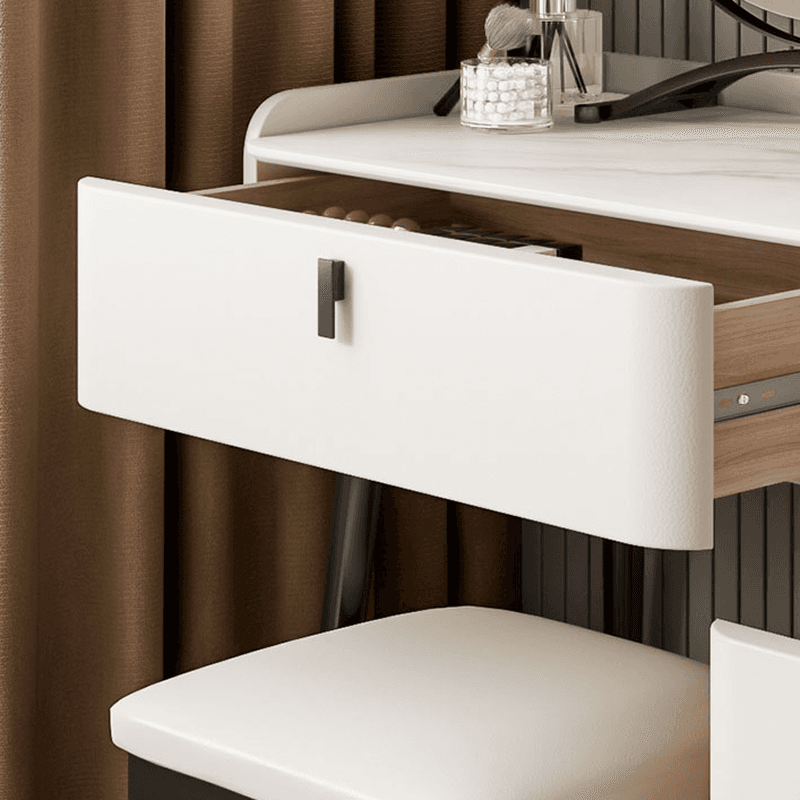 Orange/Gray/Beige Vanity Set with Drawers and Adjustable Brightness Mirror thumbnail 13