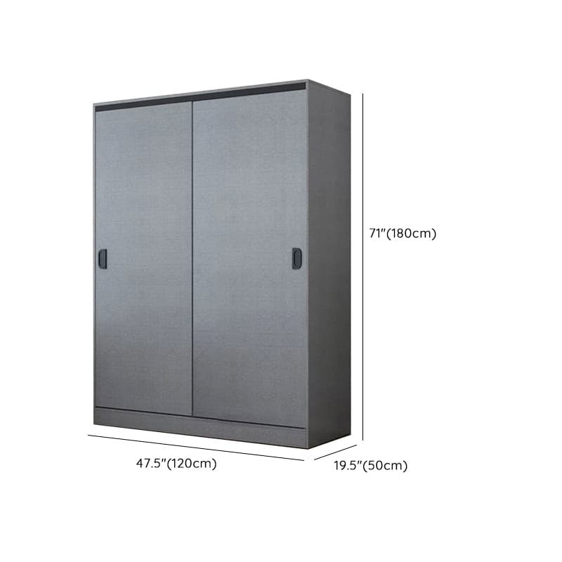 Dove Grey Modern Timber Wardrobe with Self-supporting Design, Soft Close Features, and Clothing Rod thumbnail 8