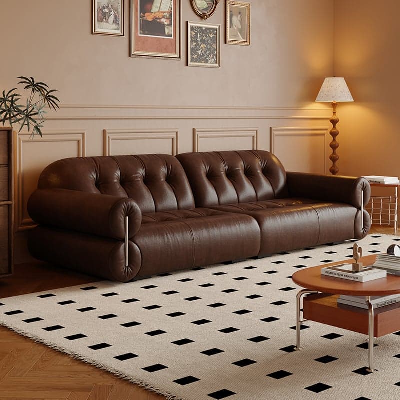 Tear Resistant Standard Sofa with Pu/Flannel Upholstery in White/Sage/Light Brown thumbnail 3