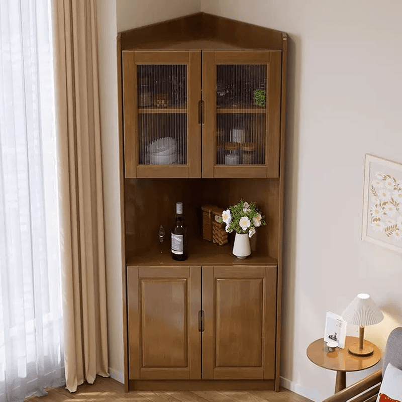 Independent Rubberwood Utility Storage Cabinet with Shelves, Living Room thumbnail 7