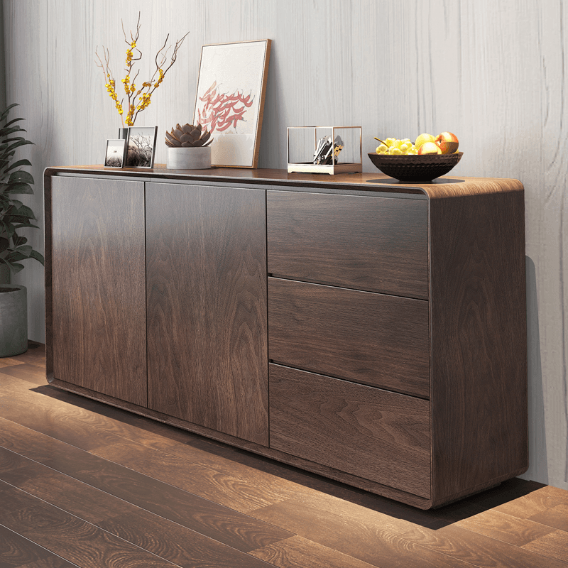 Simplistic Standard/Narrow Sideboard with 3 Drawers, 3 Shelves, Compartment, 2 Doors & Closet thumbnail 6