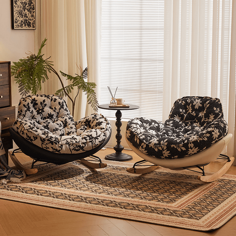 Simple Scratch-tolerant Upholstered Porch Rocker: Padded thumbnail 10
