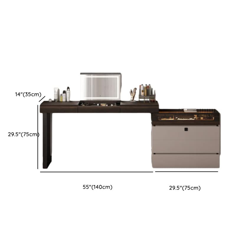 Space-saving Vanity Set with 7/11 Drawers, Lighting, Dividers, 2-in-1 Design, and Adjustable Touch Brightness thumbnail 19