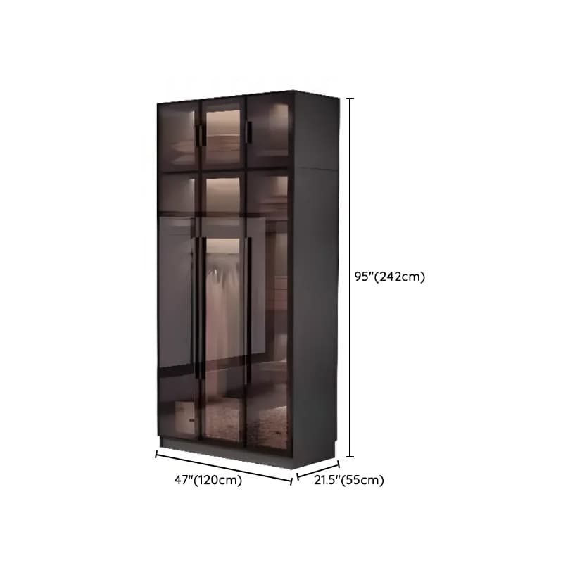 Charcoal Modish Timber Self-supporting Cabinet Armoire with Soft Close Drawer and Door, Hanging Rod thumbnail 16
